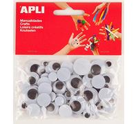APLI 13058 - Sachet de 75 yeux mobiles ronds noirs - Matériel loisirs créatifs.