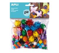 APLI 13062 - Sachet de 78 Pompons aux couleurs brillantes pour loisirs créatifs
