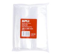 APLI Sachets Zip 13130 - Lot de 100 - 160 x 220 mm