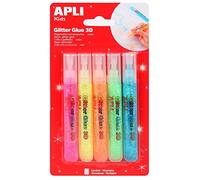Apli 13224 Colle à paillettes couleurs fluorescentes assorties