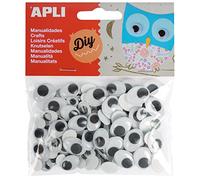 APLI 13264-100 Yeux mobiles ovales noirs adhésifs pour loisirs créatifs