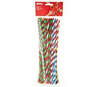 APLI 13271 - Sachet de 50 chenilles bicolores de diverses couleurs pour loisirs créatifs