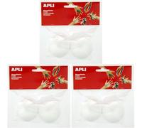 APLI 13280 - Boules de polystyrène Ø 60 mm - 2 pièces - Idéales pour Noel et Projets DIY (Lot de 3)