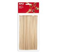APLI Lot de 50 piquets ronds en bois 200 x 3 mm