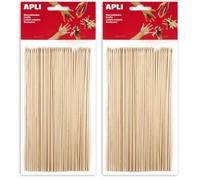 Apli 13483 - Sachet de 50 Pics en bois naturel pour loisirs créatifs (Lot de 2)