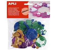 APLI 13487 - Sachet de 52 lettres en mousse EVA à paillettes métallisées et adhésives.