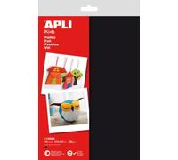 APLI 13580 - Sachet de 10 feuilles de Feutrine - Couleur: Noir - Format : A4