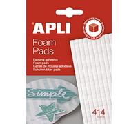 APLI 13814- Mousse Pads, Autocollants en mousse 3D prédécoupés 5 x 5 x 3 mm, 414 u.