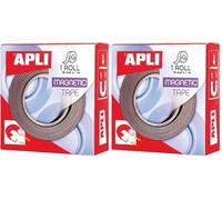 Apli 13830 - Ruban adhésif magnétique 19 mm x 1 m Noir (Lot de 2)