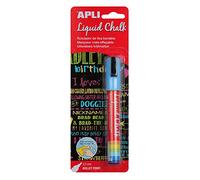 APLI Marqueur craie liquide effaçable 13955 – pointe ronde 5,5 mm – bleu