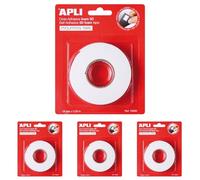 Apli 13986 Ruban adhésif double face en mousse Blanc 19 mm x 2,28 m (Lot de 4)