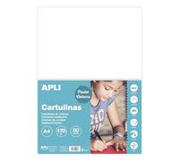 Apli 14229-50 Feuilles de papier cartonné Blanc - A4 - Grammage : 170g