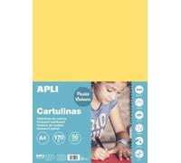 APLI Papier cartonné 14231 – 50 feuilles – Jaune clair – A4