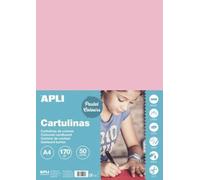 APLI 14235 - Feuilles cartonnées A4 - Rose - 50 feuilles - 170 g/m².