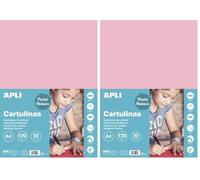 APLI 14235 - Feuilles cartonnées A4 - Rose - 50 feuilles - 170 g/m². (Lot de 2)