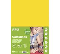 Apli 14237-50 feuilles de papier cartonné - Couleur : Jaune - Format : A4