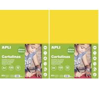 Apli 14237-50 feuilles de papier cartonné - Couleur : Jaune - Format : A4 (Lot de 2)