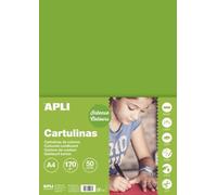 Apli 14240-50 feuilles de papier cartonné - Couleur : Vert Gazon - Format : A4