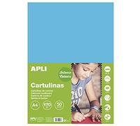 APLI Papier cartonné 14241 – 50 feuilles A4 Bleu ciel