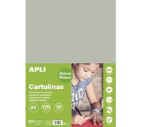 Apli 14242-50 feuilles de papier cartonné - Couleur : Gris - Format : A4