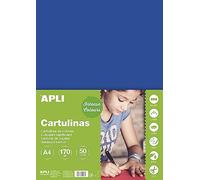 APLI Feuilles de papier cartonné 14243-50 Bleu foncé A4