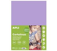 Apli 14244-50 feuilles de papier cartonné - Couleur: Lilas - Format : A4
