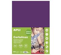APLI 14247 Lot de 50 feuilles bristol violet 170 g A4