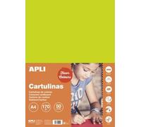 APLI Feuilles de papier cartonné 14249-50 - Vert fluo - Format A4