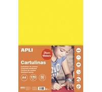 Apli 14252-50 feuilles de carton de couleur jaune fluorescent - Format A4