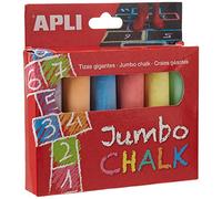 APLI Craies de couleurs géantes – Sans poussière (sulfate de calcium) – Boîte de 6