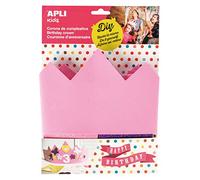 APLI 14479 - Couronne Anniversaire Rose à Personnaliser avec Chiffres et décorations pailletées adhésives, réglable, Mousse Eva, Idéal fête Enfant