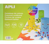 APLI 14483 Bloc cartonné assorti 32 x 24 cm 10 feuilles