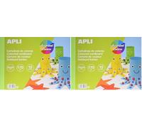 APLI 14483 Bloc cartonné assorti 32 x 24 cm 10 feuilles (Lot de 2)