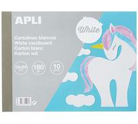APLI 14484 Bloc de 10 feuilles de papier cartonné Blanc 32 x 24 cm