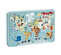 Apli 14550 Motif Carte du Monde par Martina Hogan Puzzle (24 pièces) Multicolore