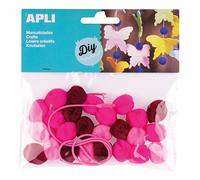 Apli 14788 - Sachet de 25 Pompons Rose + Cordon pour Loisirs créatifs