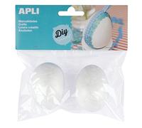 APLI 14797 - Sachet de 2 oeufs en polystyrène Ø 65 mm - Loisirs Créatifs