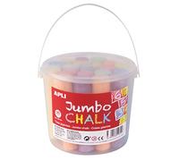 Apli 14855 - Pot de 20 craies rondes Jumbo de couleurs assorties - Craies géantes