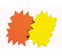 APLI 14925, étiquettes fluo éclatées non effaçables, carton épais 680 g, jaune/orange, 24 x 32 cm, 25 unités