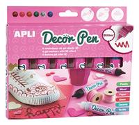 Apli 14968 Boite de 6 décor Pen Couleurs Assorties Finition Paillettes, Narcée