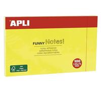 APLI Notes adhésives 15002 Grand format 125×75 mm Bloc de 100 feuilles Jaune fluo