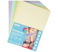 APLI Feuilles de carton 15116 – 50 feuilles couleurs pastel – A4 170 g/m²