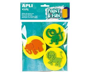 APLI 15136 Lot de 3 tampons en EVA pour tampons Tempères Animaux