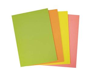 APLI 16216 Lot de 50 feuilles assorties fluorescentes 170 g A4