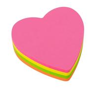 APLI 16277 - Notes adhésives cœur 70 x 70 mm bloc de 200 feuilles 4 couleurs assorties fluorescentes