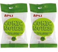 APLI 16278 Bloc de 200 feuilles de notes adhésives 70 x 70 mm 4 couleurs assorties fluorescentes (Lot de 2)