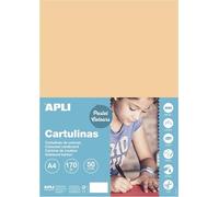 APLI Cartons bristol A4 Saumon 170 g - 50 feuilles