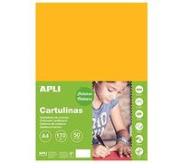 APLI 16501 Lot de 50 feuilles bristol jaune 170 g A4