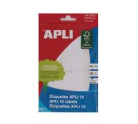 APLI 1655 Lot de 10 feuilles d'étiquettes blanches 40 x 75 cm