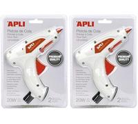 APLI 16668 - Pistolet à Colle 20 W qualité Premium avec 2 Bâtons de colle (Lot de 2)